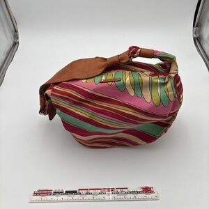 Kate Spade multicolored canvas bag with leather handle